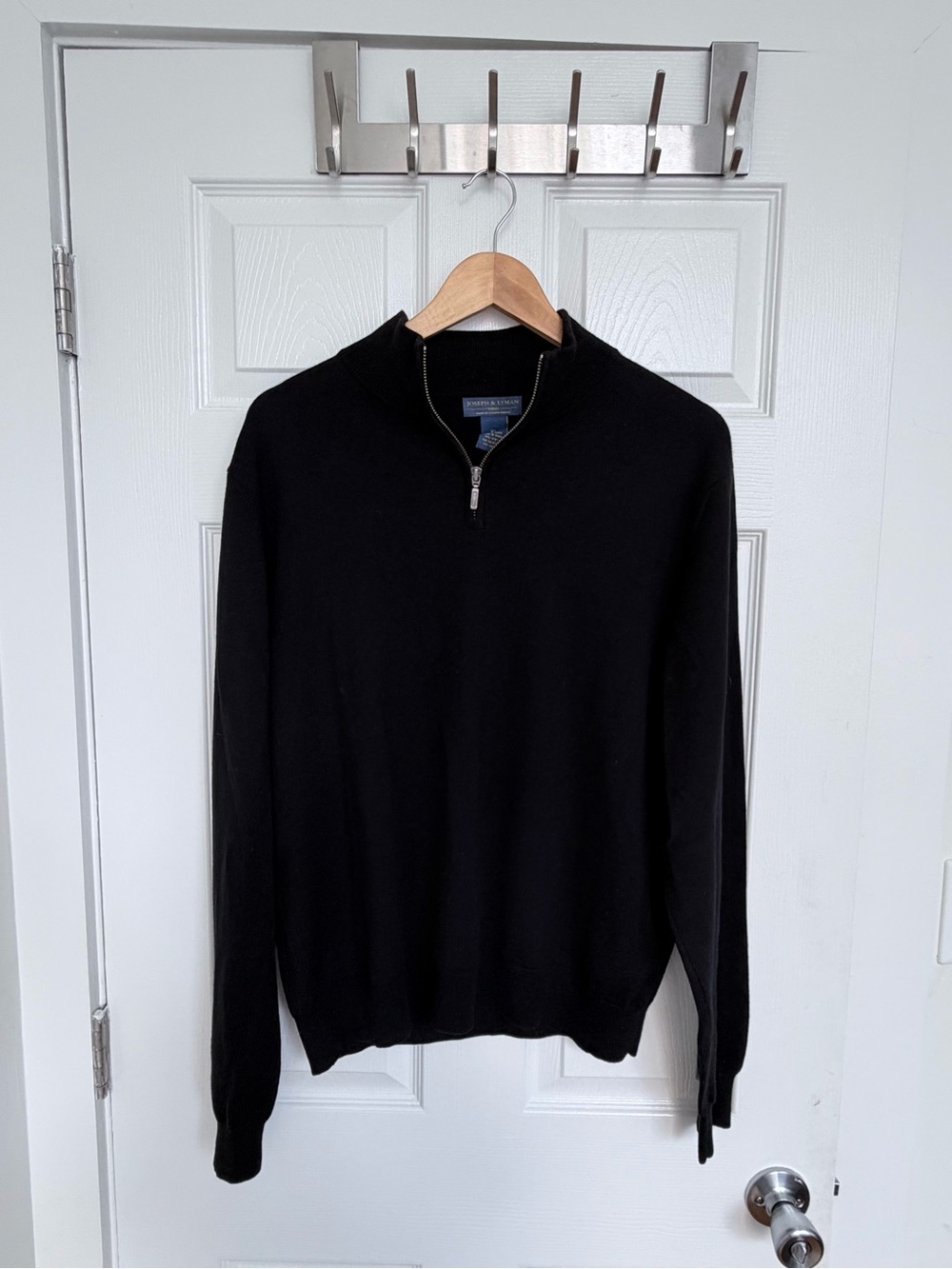 Black Joseph & Lyman Merino Wool Half-Zip Men's Sweater